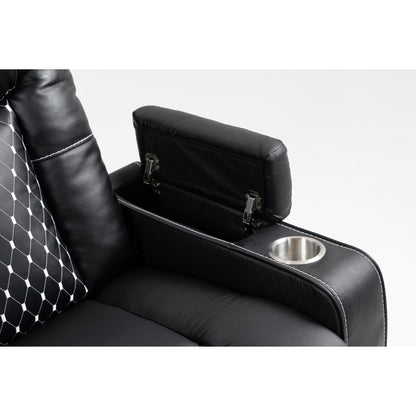 Fauteuil inclinable massant avec deux télécommandes, chargement sans fil, porte-gobelet et rangement latéral - Positions d'inclinaison infinies