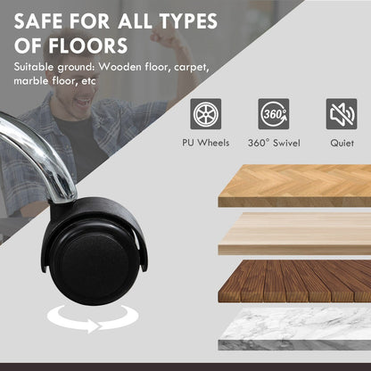 Fauteuil de bureau massant avec 6 points de vibration, fauteuil d'ordinateur inclinable et chauffant, pivotant à hauteur réglable et repose-pieds