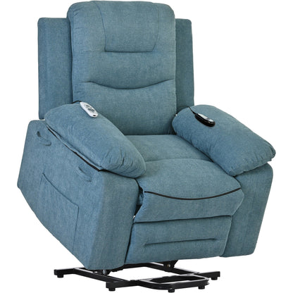 Fauteuil inclinable massant pour personnes âgées : relevage électrique, massage réglable, fonctions chauffantes, inclinaison à infini et poche latérale