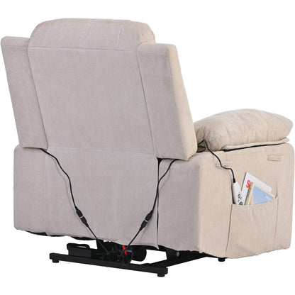 Fauteuil inclinable massant pour personnes âgées : relevage électrique, massage réglable, fonctions chauffantes, inclinaison à infini et poche latérale