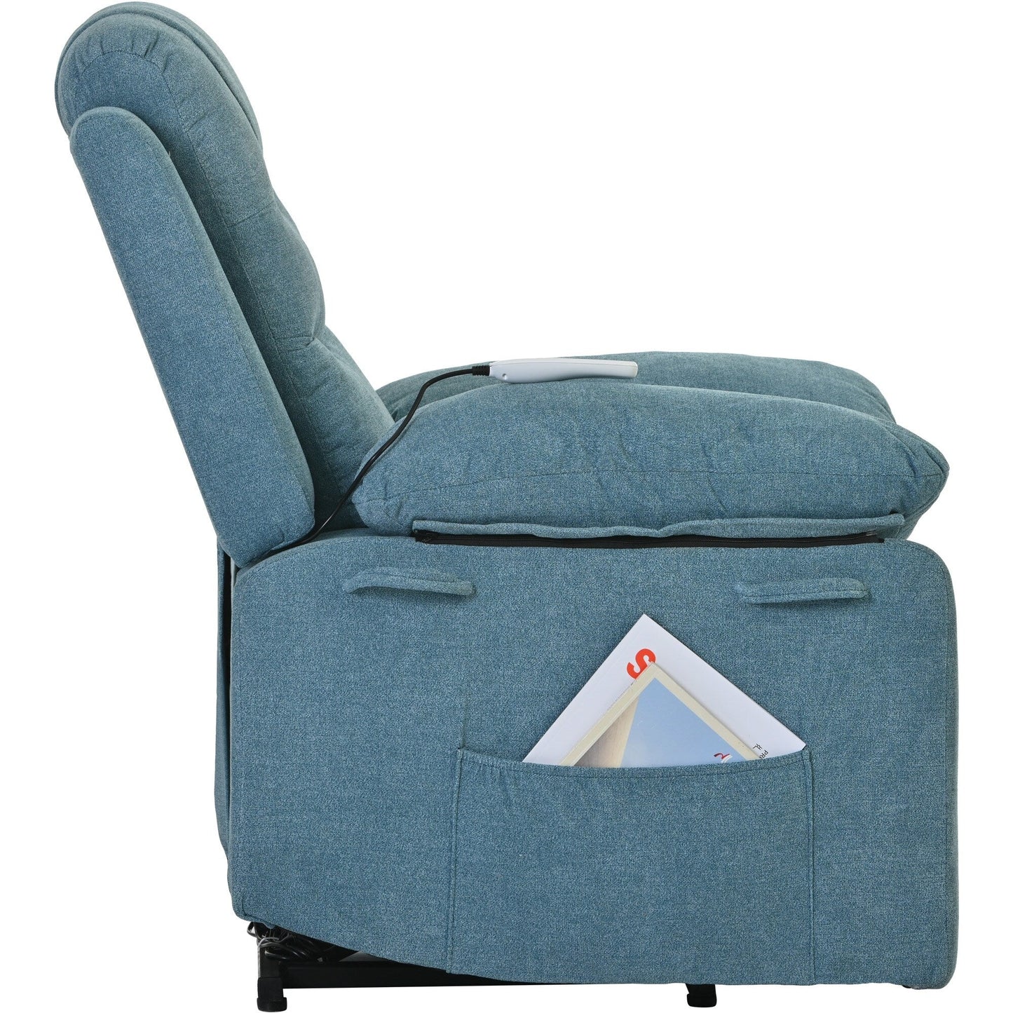 Fauteuil inclinable massant pour personnes âgées : relevage électrique, massage réglable, fonctions chauffantes, inclinaison à infini et poche latérale
