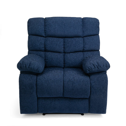 Fauteuil inclinable massant avec 5 modes, réglable, coussiné, bleu marine