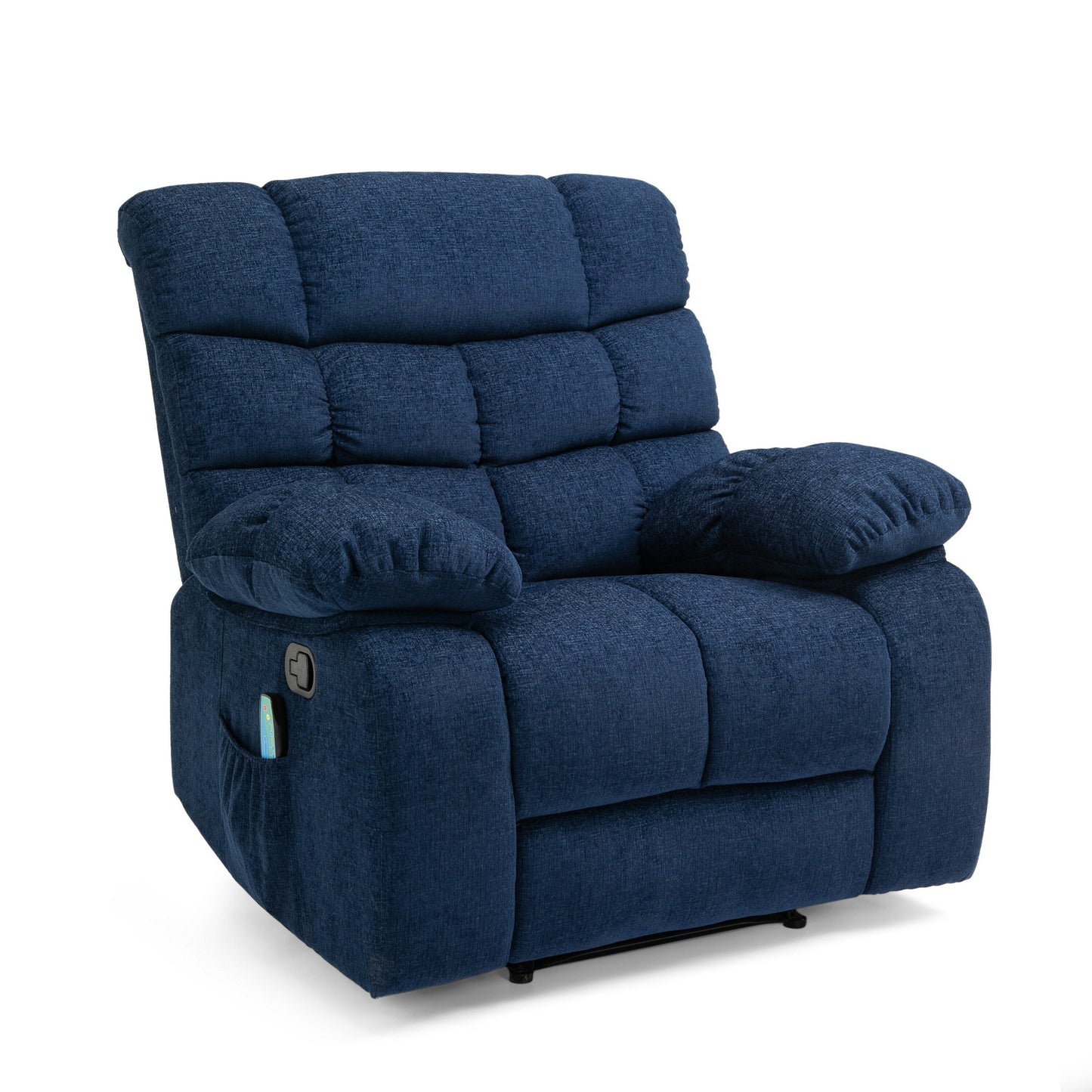 Fauteuil inclinable massant avec 5 modes, réglable, coussiné, bleu marine