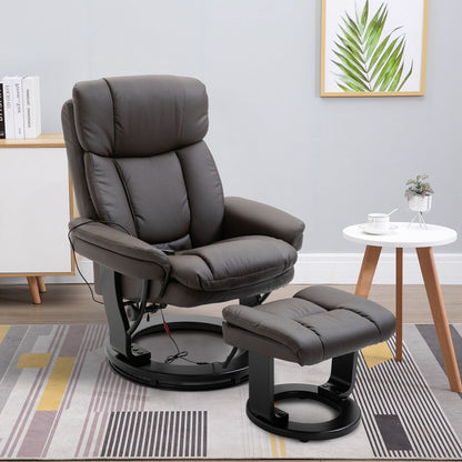 Fauteuil inclinable massant avec ottoman et vibration à 10 points