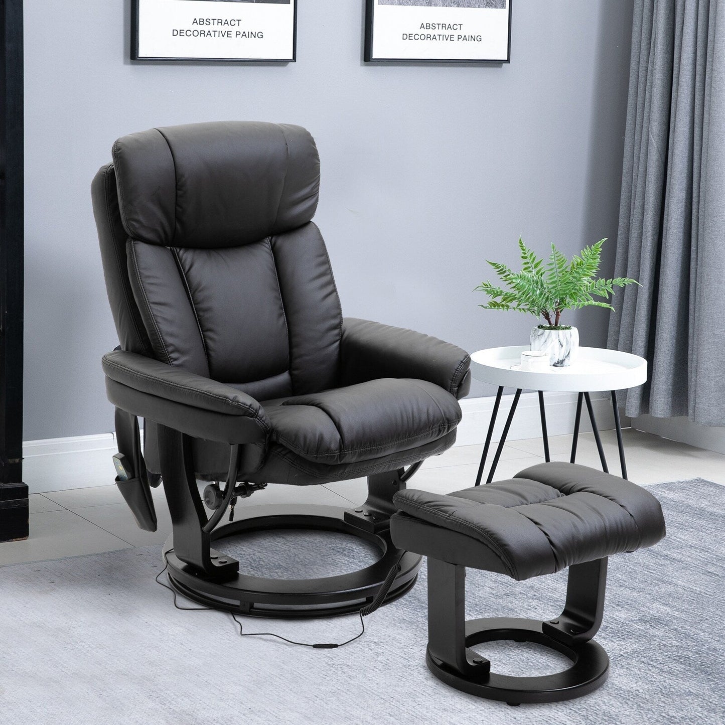 Fauteuil inclinable massant avec ottoman et vibration à 10 points