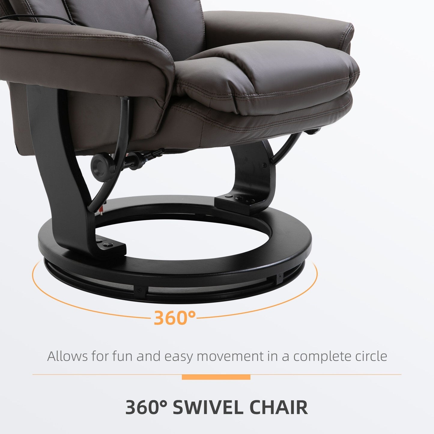 Fauteuil inclinable massant avec ottoman et vibration à 10 points