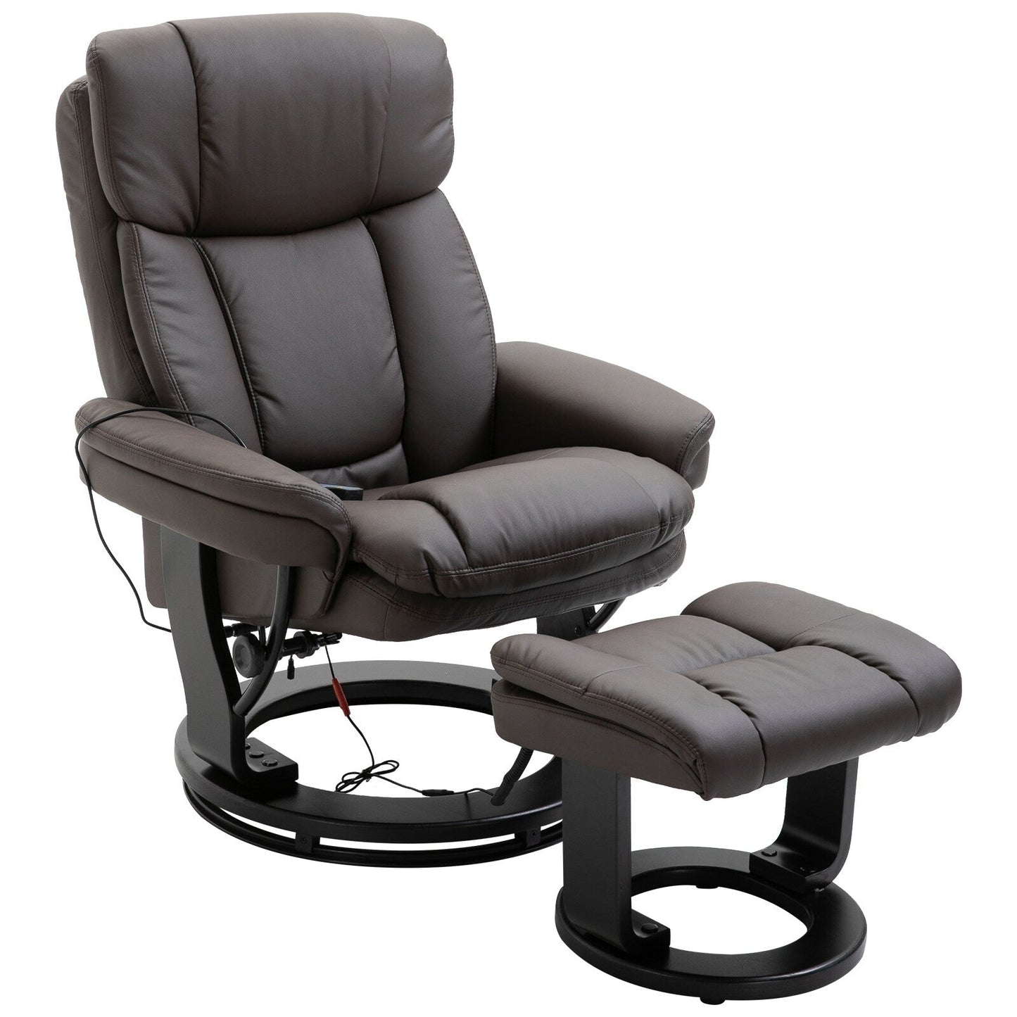 Fauteuil inclinable massant avec ottoman et vibration à 10 points