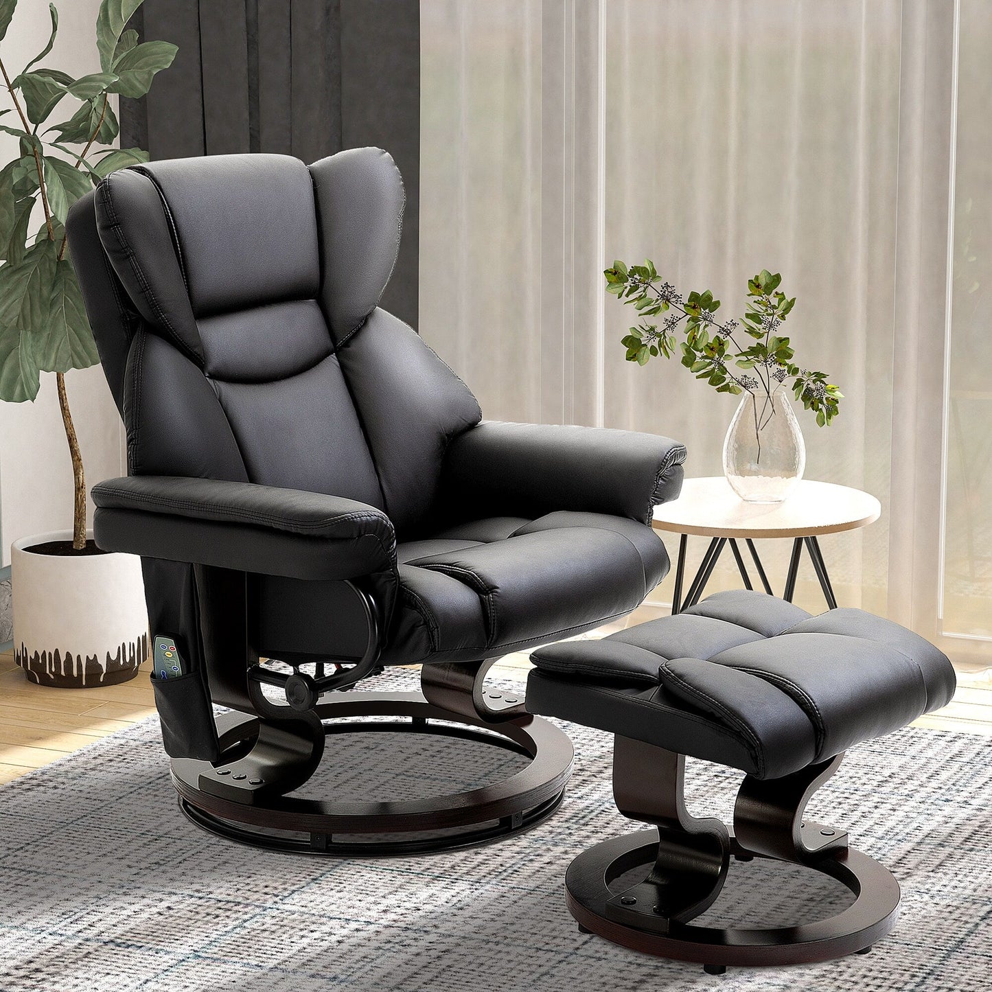 Fauteuil inclinable de massage avec repose-pieds ottoman