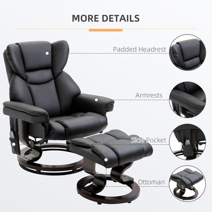Fauteuil inclinable de massage avec repose-pieds ottoman