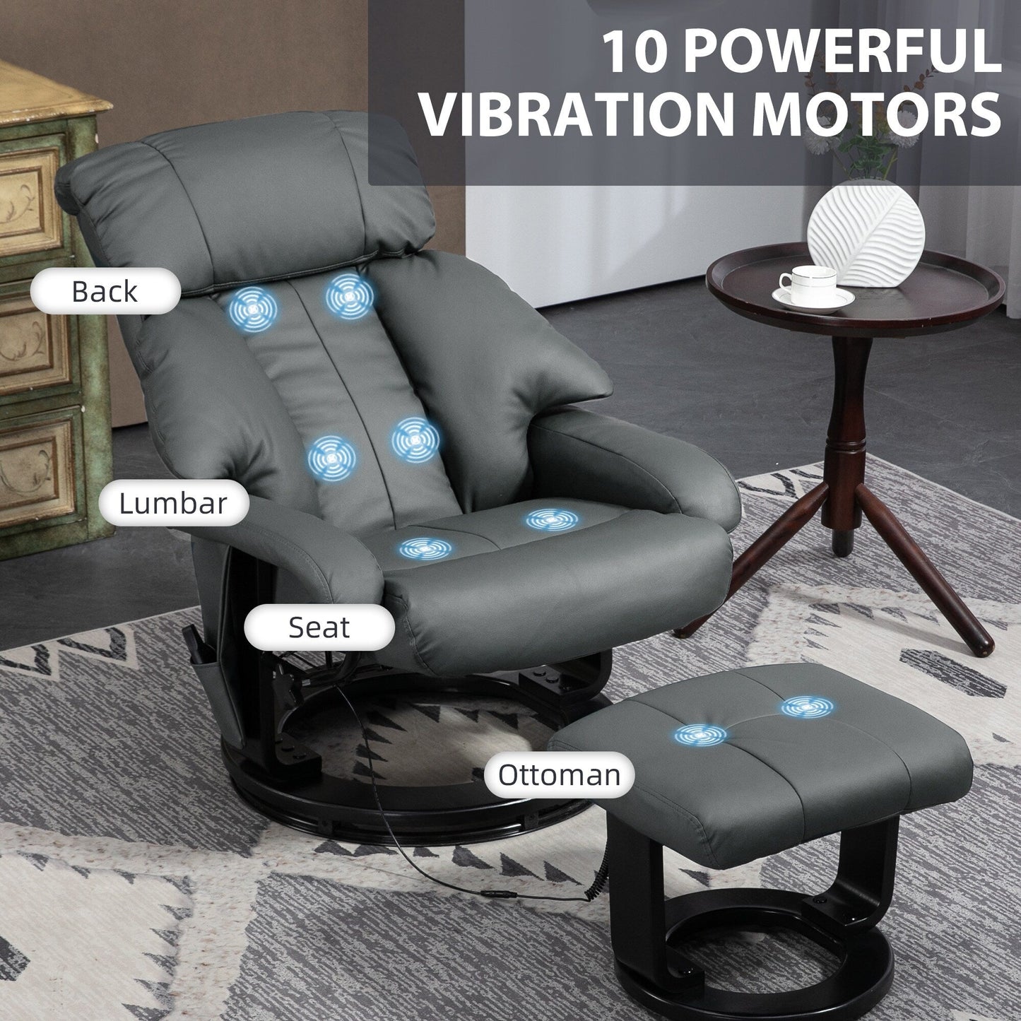 Fauteuil inclinable de massage avec pouf