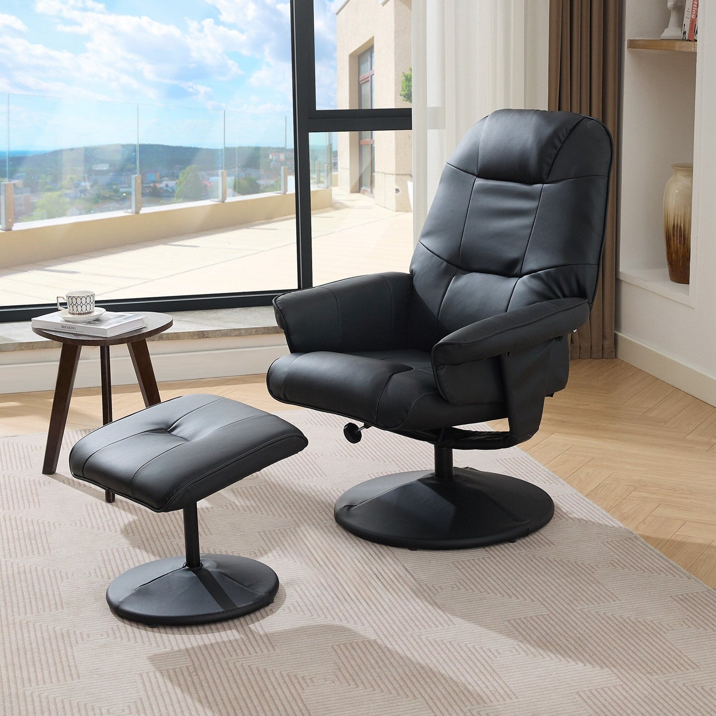Fauteuil inclinable de massage avec pouf