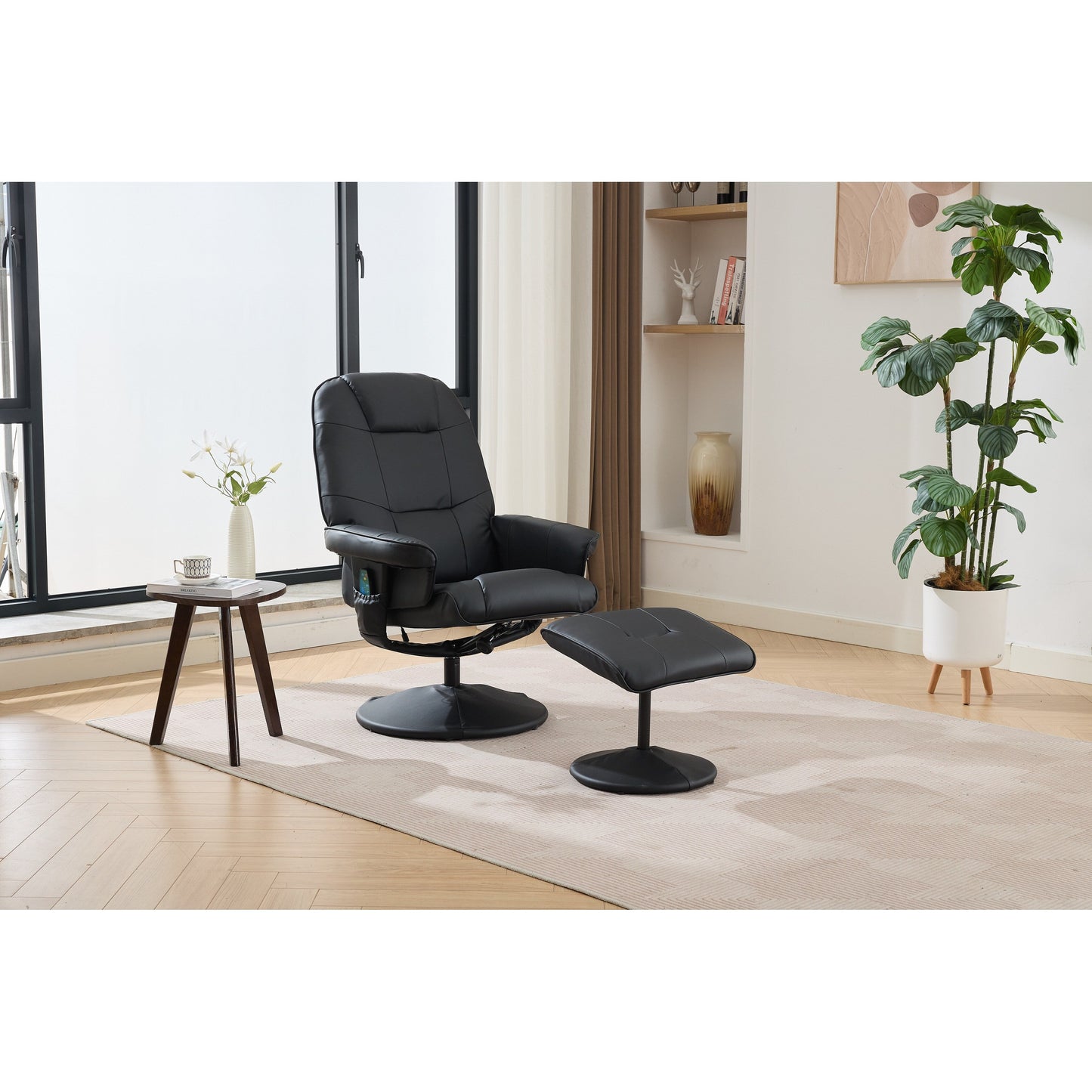 Fauteuil inclinable de massage avec pouf