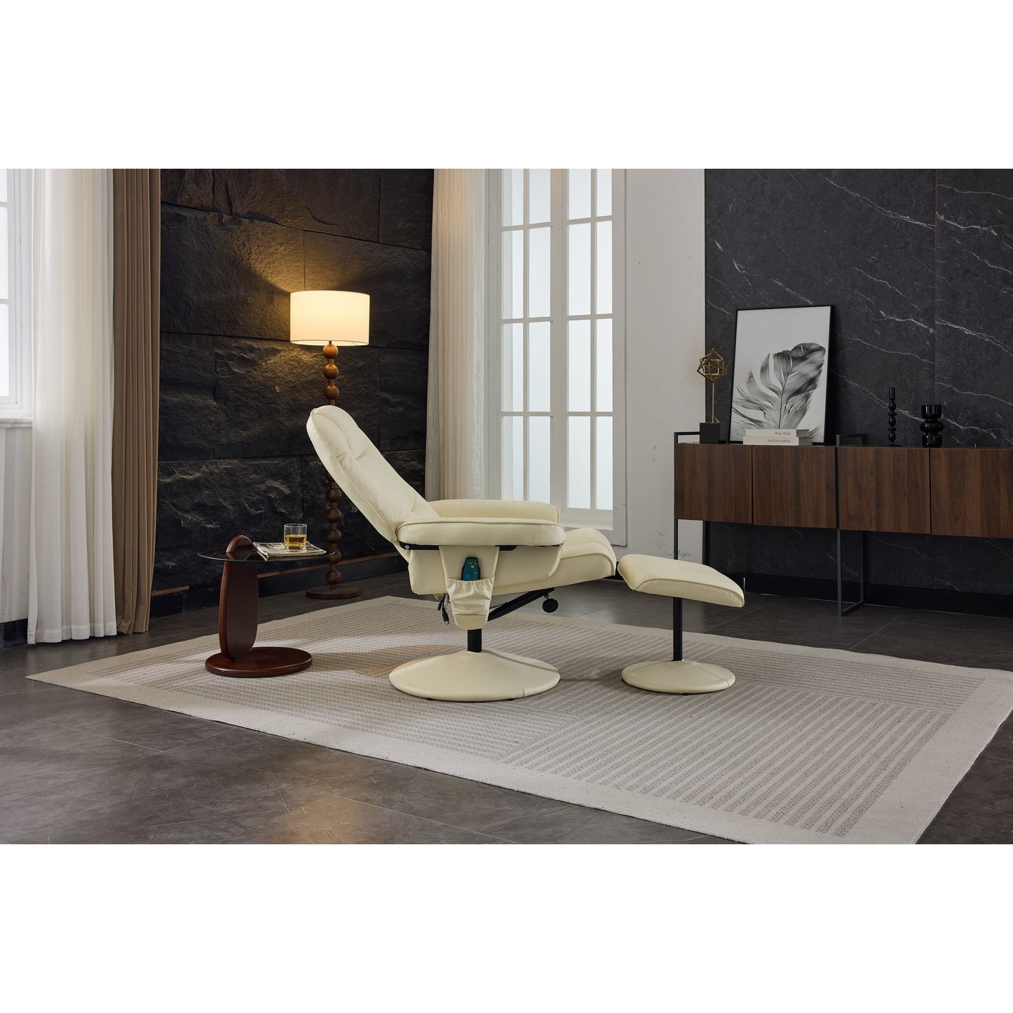 Fauteuil inclinable de massage avec pouf