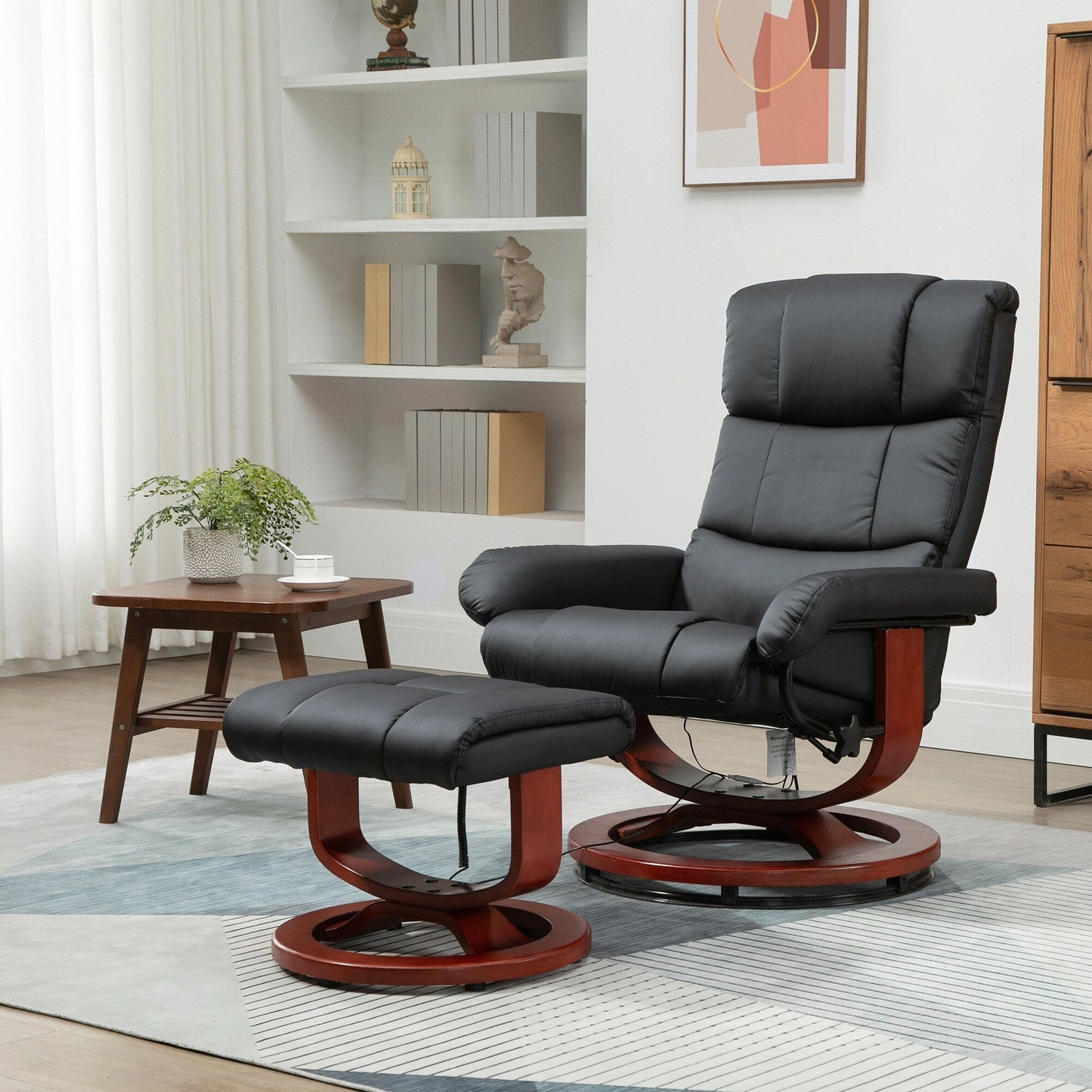 Fauteuil inclinable de massage avec pouf