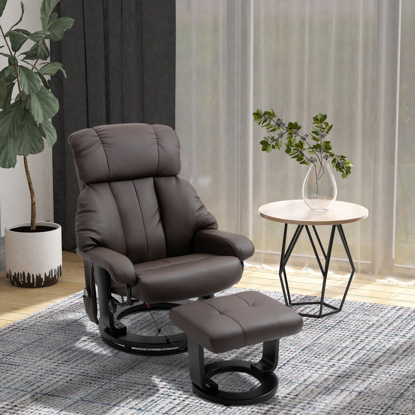 Fauteuil inclinable de massage avec pouf
