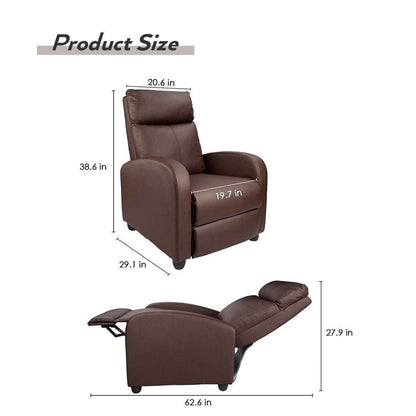 Fauteuil inclinable massant Homall en similicuir avec siège rembourré