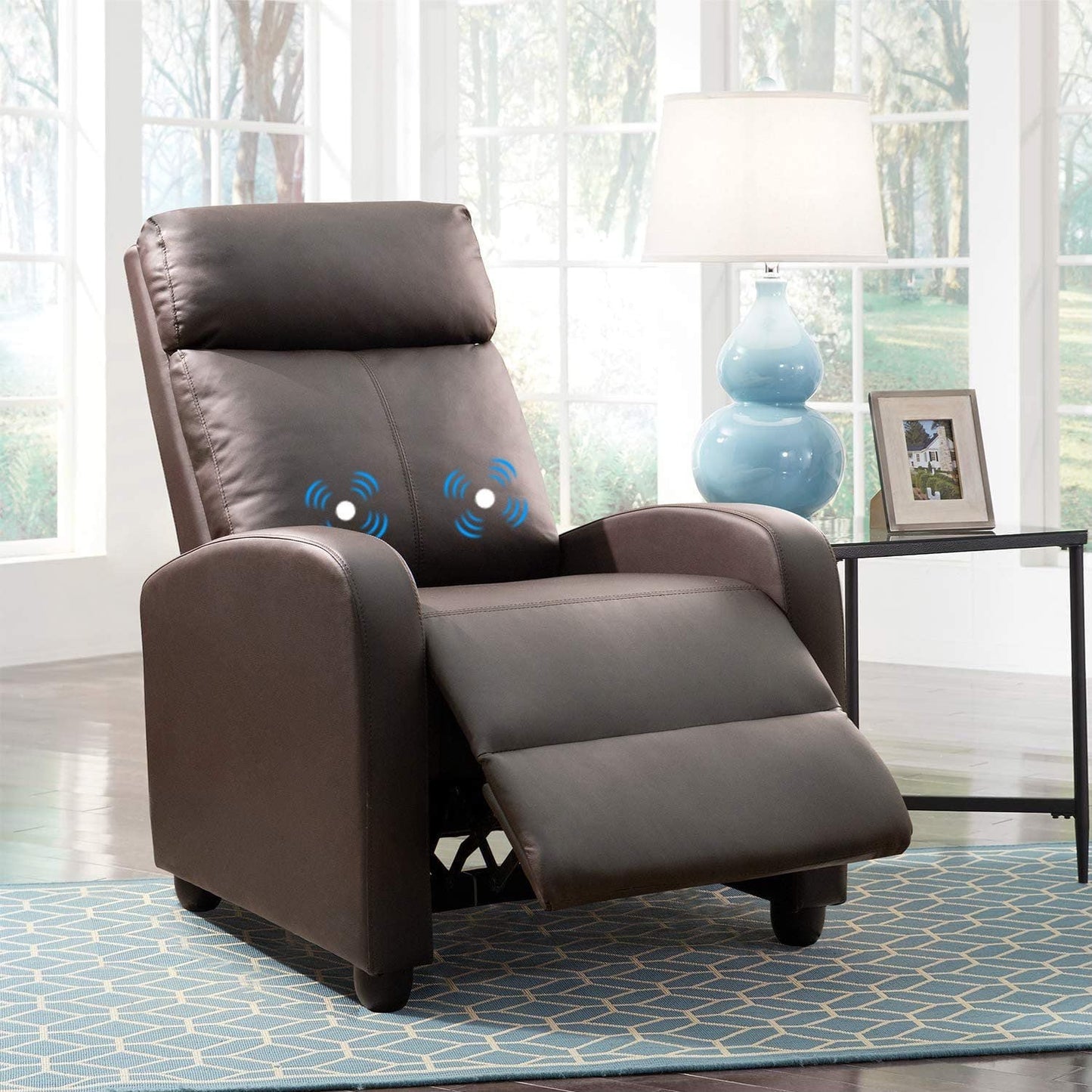 Fauteuil inclinable massant Homall en similicuir avec siège rembourré