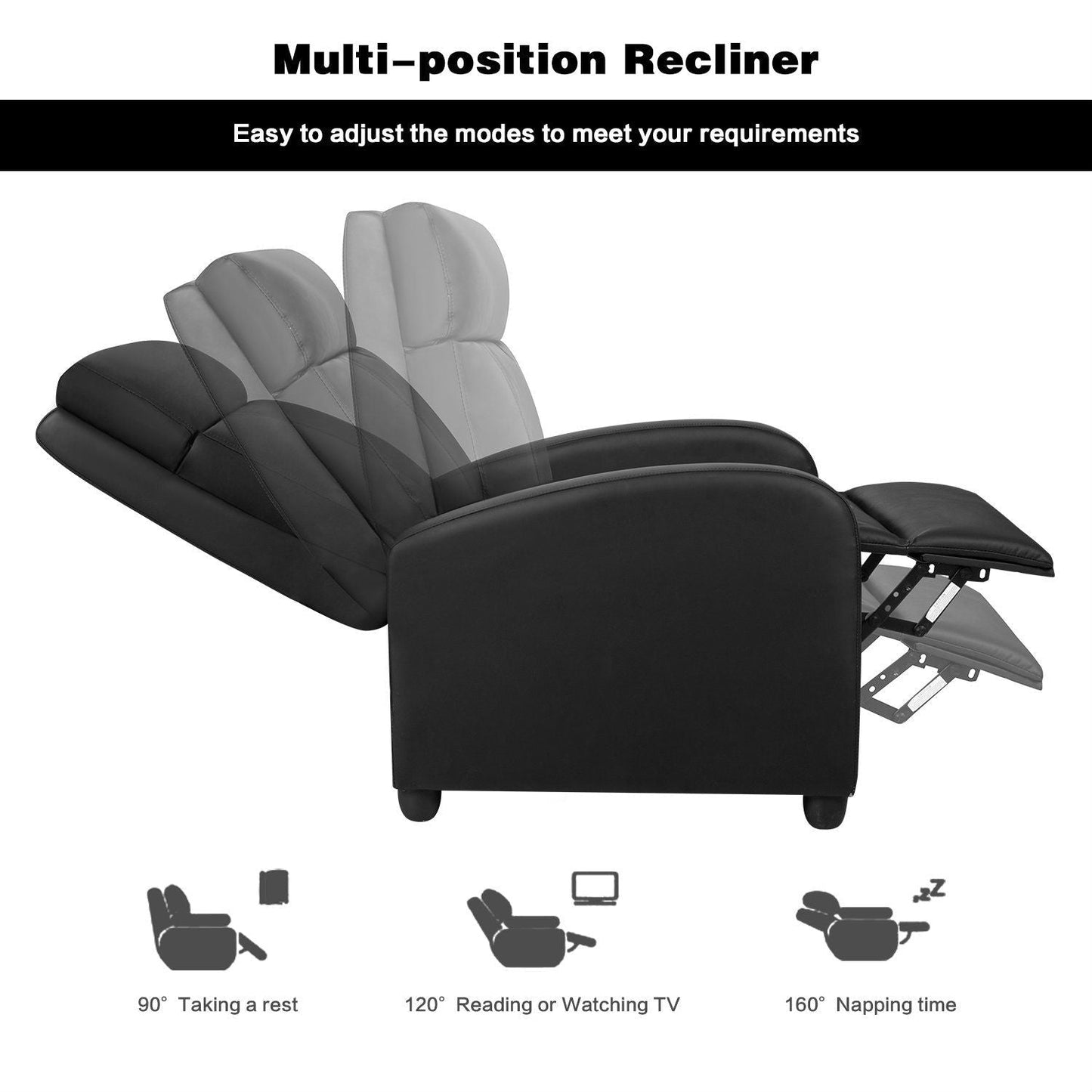 Fauteuil inclinable massant Homall en similicuir avec siège rembourré