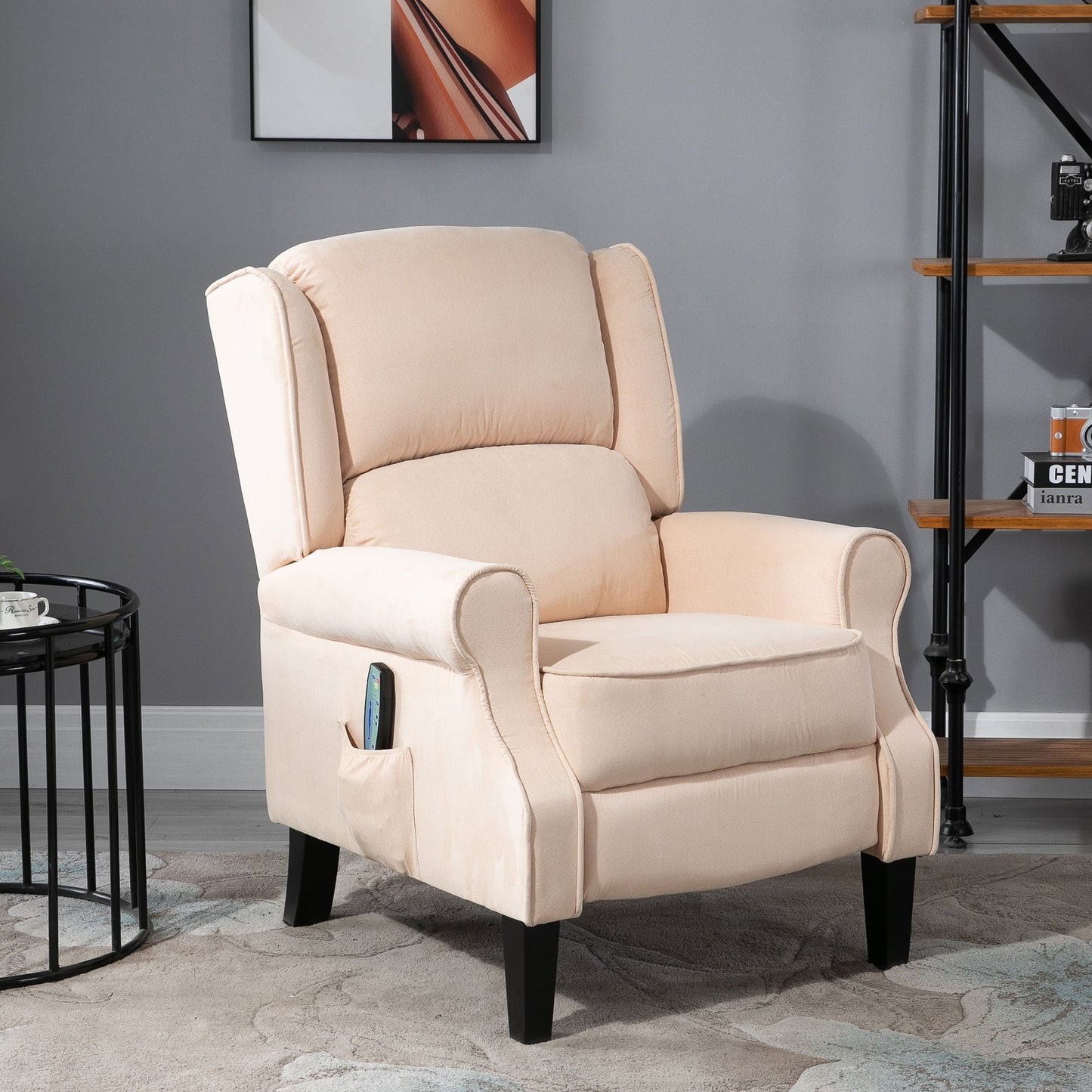 Fauteuil massant inclinable avec fonction chauffante et télécommande