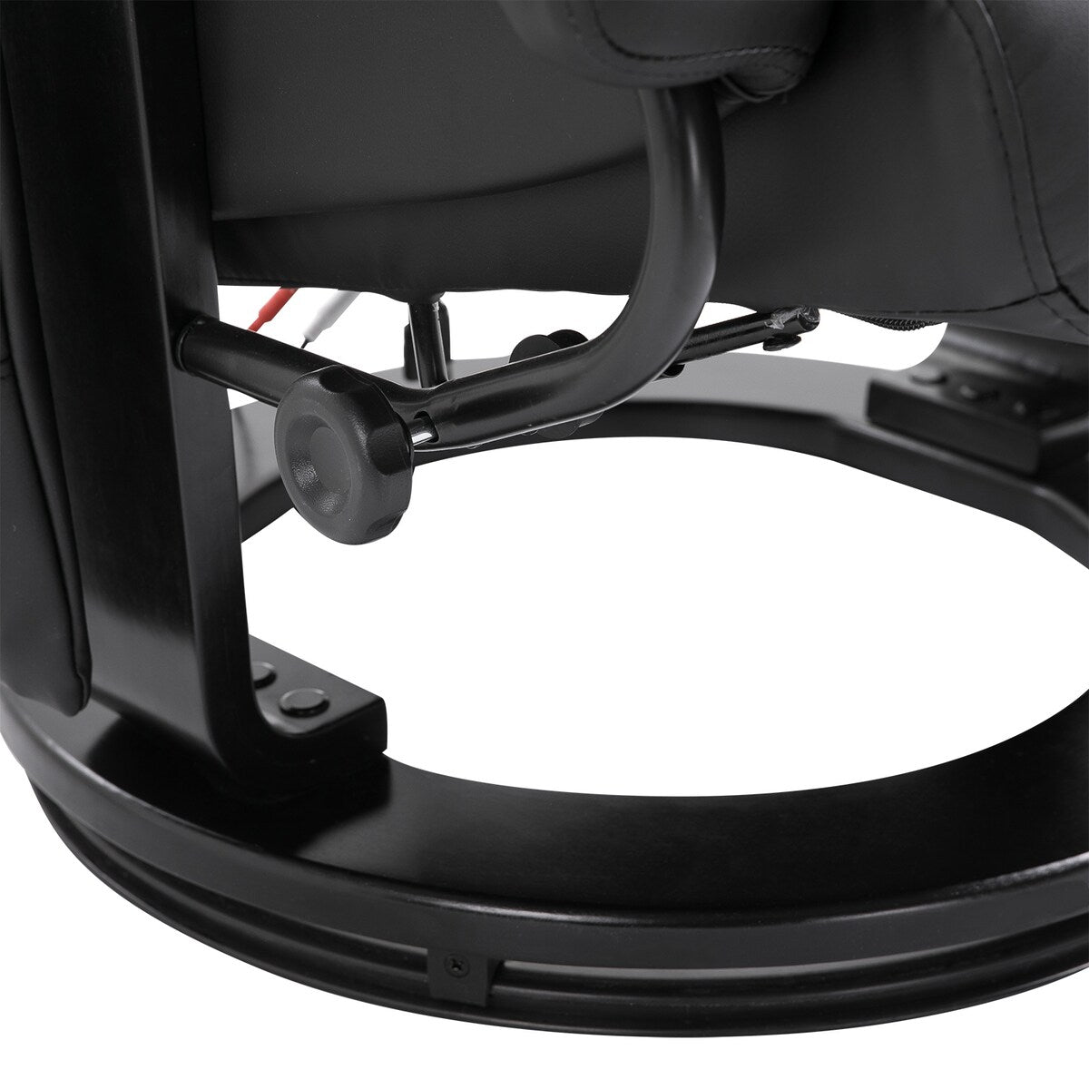 Fauteuil massant inclinable en similicuir avec repose-pieds et fonction pivotante à 360°