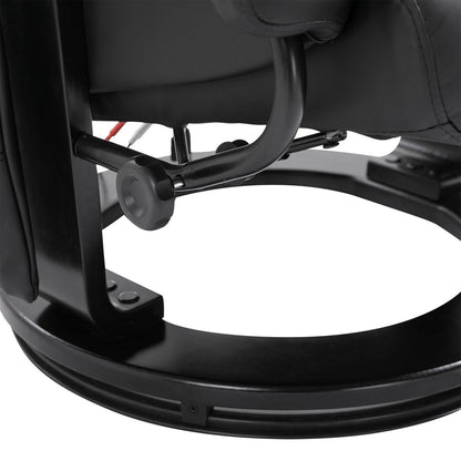 Fauteuil massant inclinable en similicuir avec repose-pieds et fonction pivotante à 360°