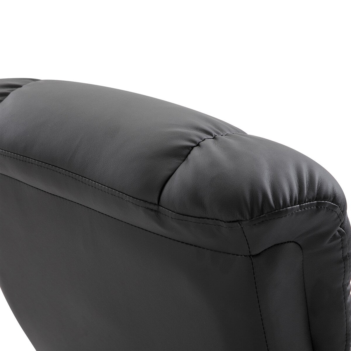 Fauteuil massant inclinable en similicuir avec repose-pieds et fonction pivotante à 360°
