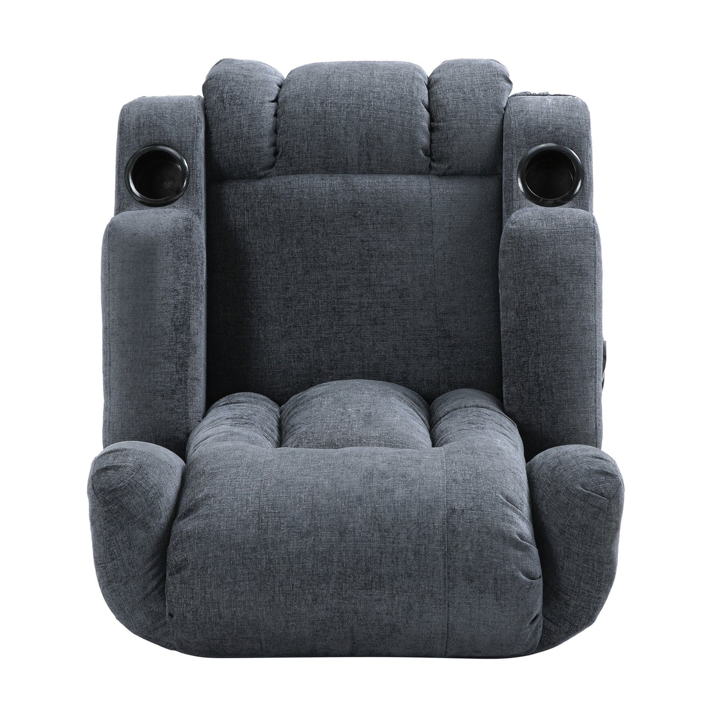 Fauteuil de massage inclinable avec chauffage, 5 modes de massage, porte-gobelets, télécommande et fonction d'inclinaison manuelle