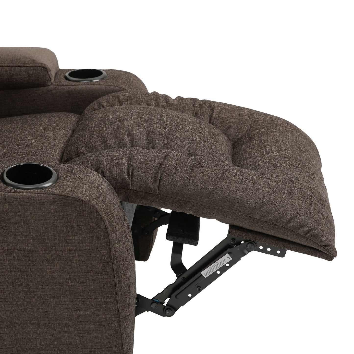 Fauteuil de massage inclinable avec chauffage, 5 modes de massage, porte-gobelets, télécommande et fonction d'inclinaison manuelle