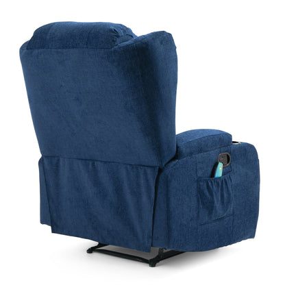 Fauteuil de massage inclinable avec chauffage, 5 modes, porte-gobelets, télécommande et fonction d'inclinaison manuelle