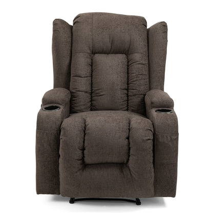 Fauteuil de massage inclinable avec chauffage, 5 modes, porte-gobelets, télécommande et fonction d'inclinaison manuelle
