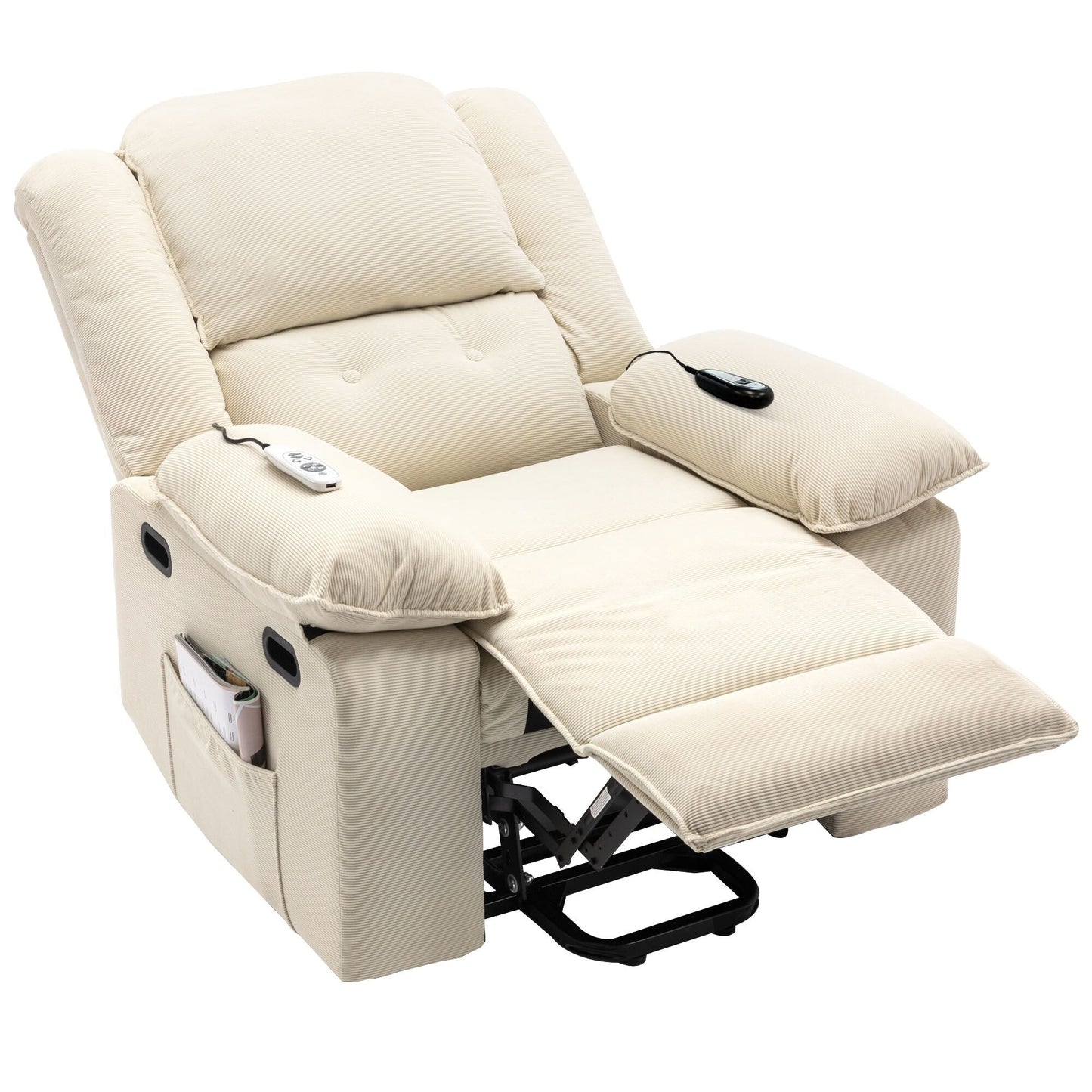 Fauteuil inclinable de massage, fauteuil releveur électrique pour personnes âgées avec fonction de massage et de chauffage réglable, fauteuil inclinable