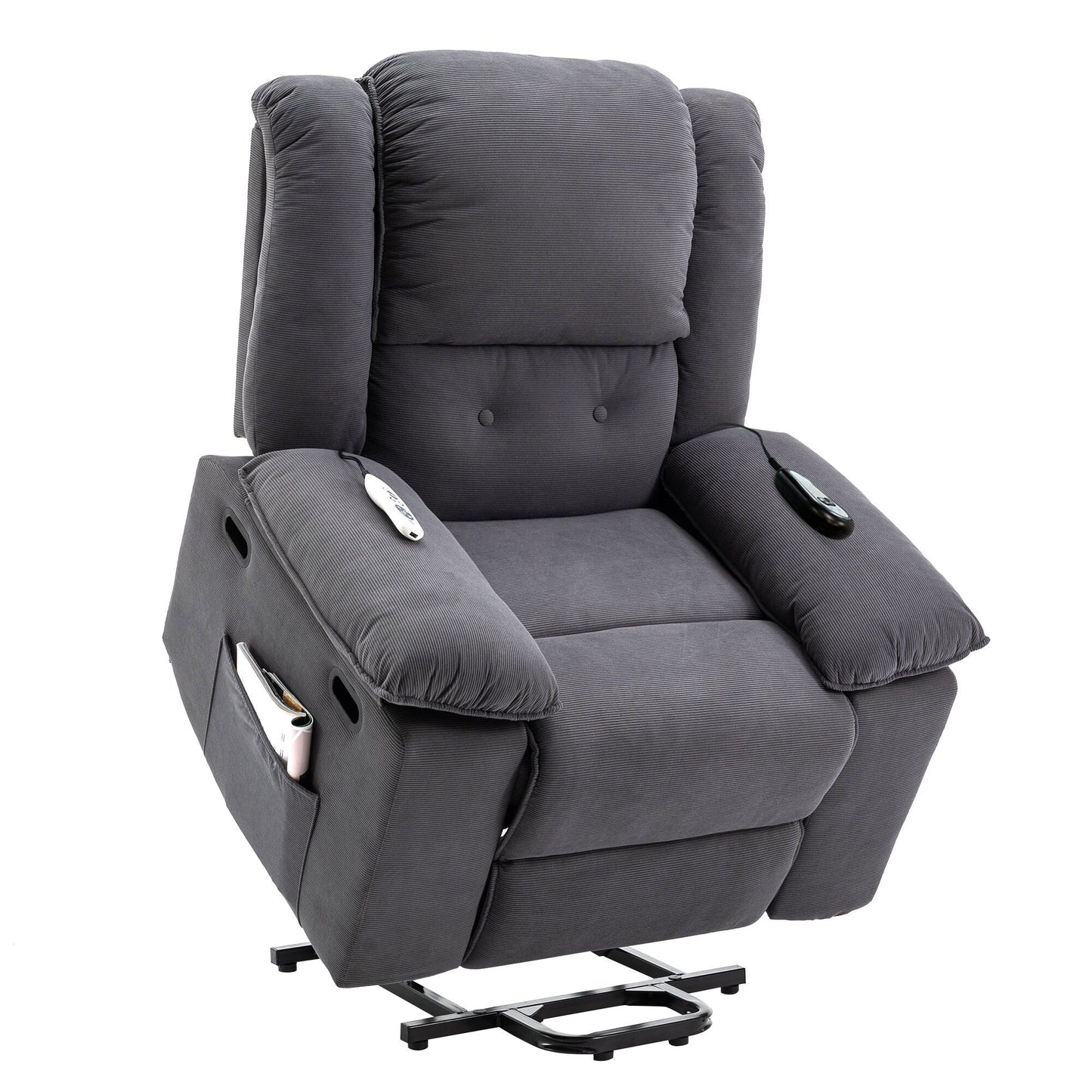Fauteuil inclinable de massage, fauteuil releveur électrique pour personnes âgées avec fonction de massage et de chauffage réglable, fauteuil inclinable