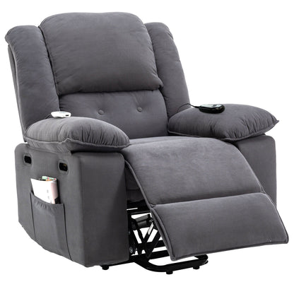 Fauteuil inclinable de massage, fauteuil releveur électrique pour personnes âgées avec fonction de massage et de chauffage réglable, fauteuil inclinable