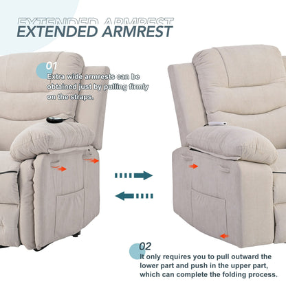 Fauteuil inclinable massant, fauteuil releveur électrique pour personnes âgées