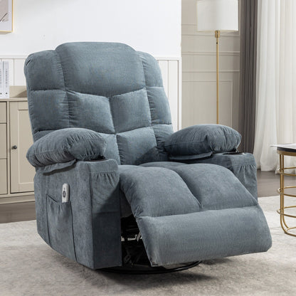 Fauteuil de massage à bascule avec 2 porte-gobelets et port de charge USB, fauteuils de massage surdimensionnés avec massage manuel et chaleur