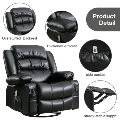 Fauteuil inclinable pivotant à bascule avec massage par vibrations