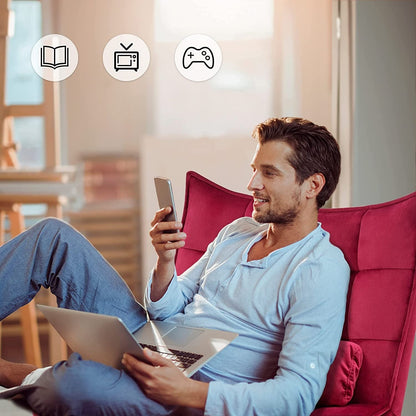 Fauteuil d'appoint Mcombo avec pouf, fauteuil à oreilles capitonné en velours, chaises rembourrées avec pieds en métal pour chambre à coucher et salon 4079