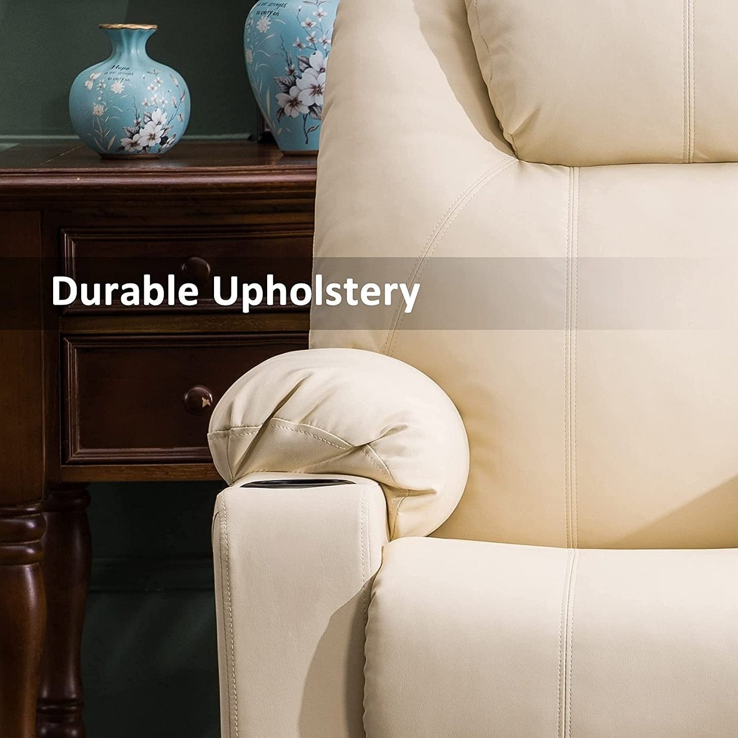 Fauteuil inclinable électrique MCombo avec massage et chauffage, 3 positions, ports USB, similicuir 7040