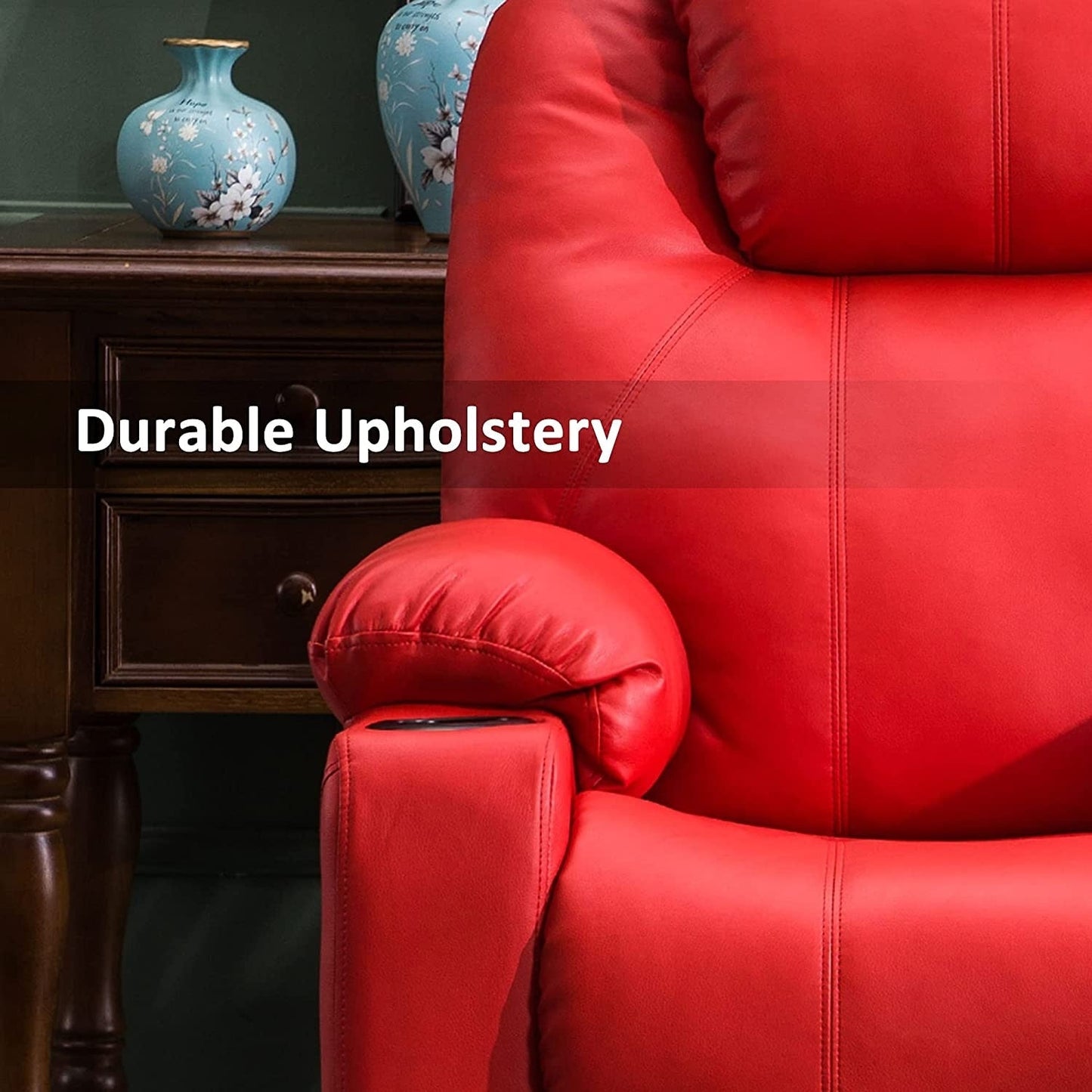 Fauteuil inclinable électrique MCombo avec massage et chauffage, 3 positions, ports USB, similicuir 7040