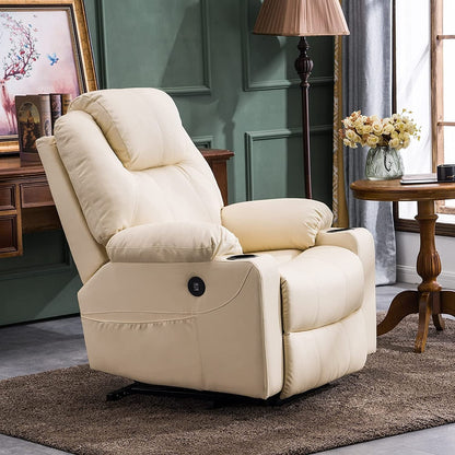Fauteuil inclinable électrique MCombo avec massage et chauffage, 3 positions, ports USB, similicuir 7040