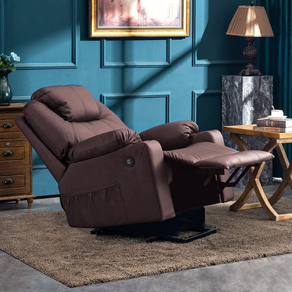 Fauteuil inclinable électrique MCombo avec massage et chauffage, 3 positions, ports USB, similicuir 7040