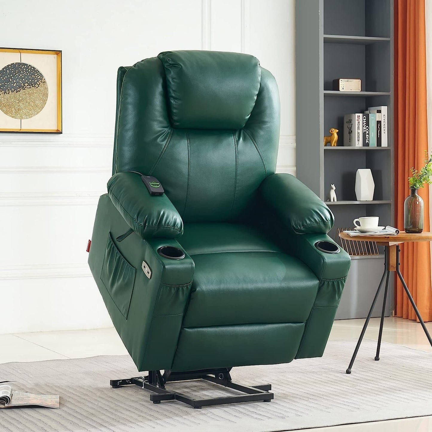 Fauteuil inclinable électrique MCombo avec massage et chauffage, 3 positions, ports USB, similicuir 7040