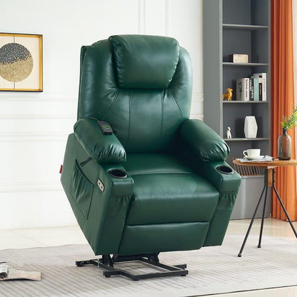 Fauteuil inclinable électrique MCombo avec massage et chauffage, 3 positions, ports USB, similicuir 7040