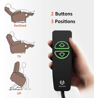 Fauteuil inclinable électrique MCombo avec massage et chauffage pour personnes âgées, repose-pieds allongé, ports USB, tissu (moyen)