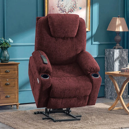 Fauteuil inclinable électrique MCombo avec massage et chauffage, 3 positions, ports USB, tissu 7040