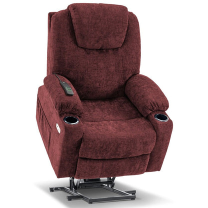 Fauteuil inclinable électrique MCombo avec massage et chauffage, 3 positions, ports USB, tissu 7040