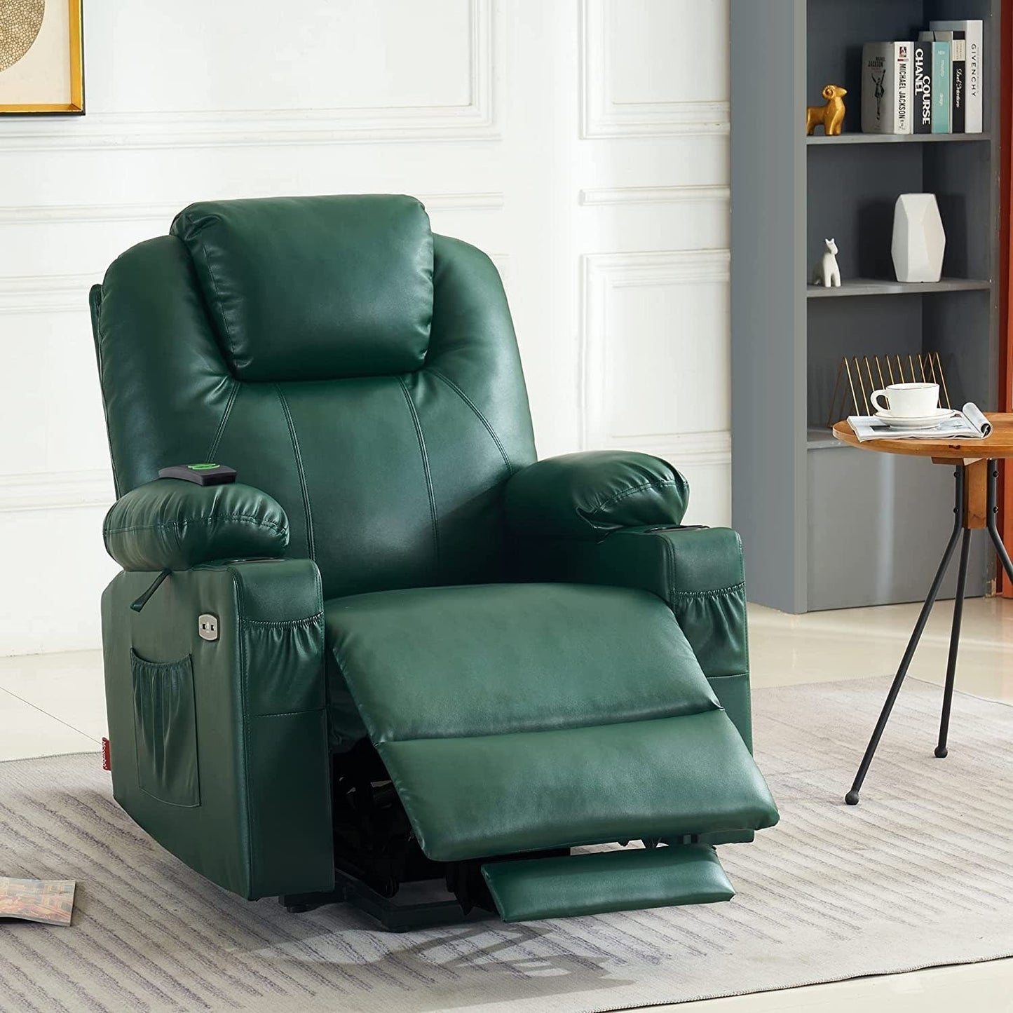 Fauteuil inclinable électrique MCombo avec massage et chauffage, 3 positions, ports USB, similicuir 7040