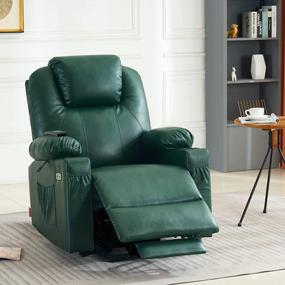 Fauteuil inclinable électrique MCombo avec massage et chauffage, 3 positions, ports USB, similicuir 7040