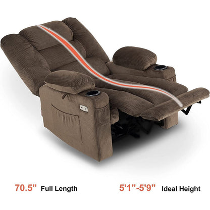 Fauteuil inclinable électrique MCombo avec chauffage et massage, tissu 6079/PR670