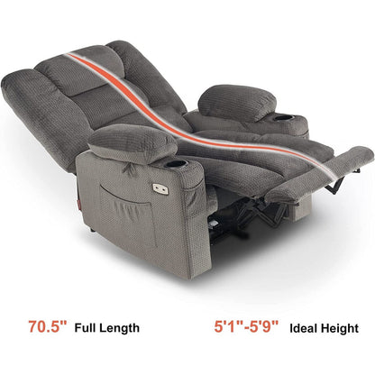 Fauteuil inclinable électrique MCombo avec chauffage et massage, tissu 6079/PR670